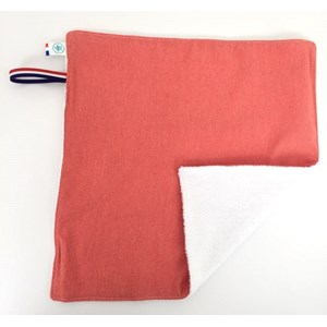 Serviette nomade recyclee corail