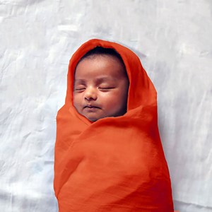 Maxi lange en coton bio fraise