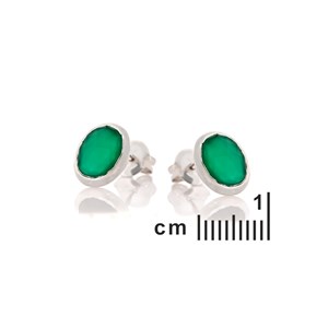 Boucle d'oreille onyx vert, argent