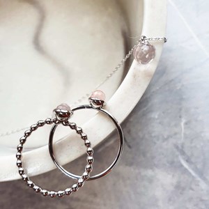 Boucle d'oreille quartz rose