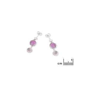Boucle d'oreille améthyste et calcé
