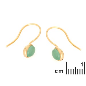 Boucle d'oreille aventurine, doré