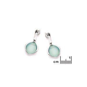 Boucle d'oreille agate aqua, argent