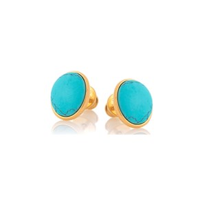 Boucle d'oreille turquoise, doré
