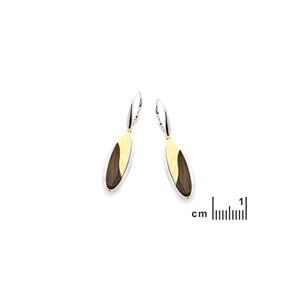 Boucle d'oreille ambre, chêne