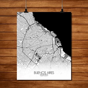 Buenos aires carte ville city map n&b