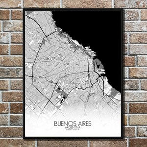 Buenos aires carte ville city map n&b