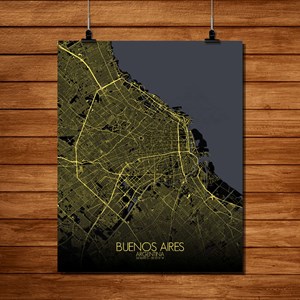 Buenos aires carte ville city map nuit