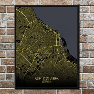 Buenos aires carte ville city map nuit