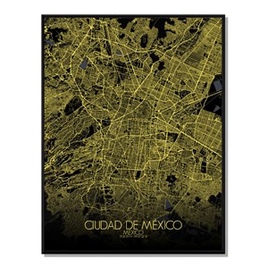 Mexico carte ville city map nuit