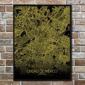 Mexico carte ville city map nuit