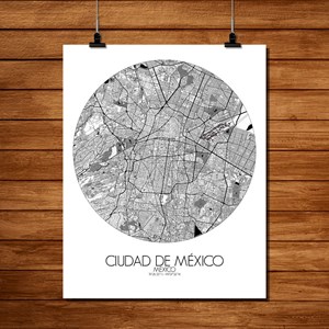 Mexico carte ville city map rond