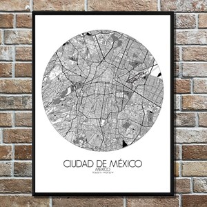 Mexico carte ville city map rond
