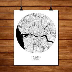 Porto carte ville city map rond