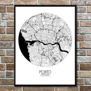 Porto carte ville city map rond