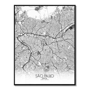 Sao paulo carte ville city map n&b