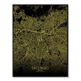 Sao paulo carte ville city map nuit