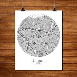 Sao paulo carte ville city map rond