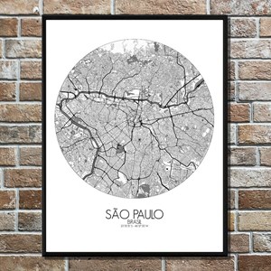 Sao paulo carte ville city map rond