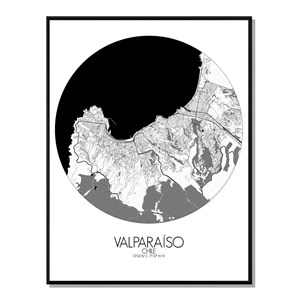 Valparaiso carte ville city map rond