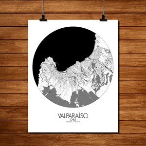 Valparaiso carte ville city map rond