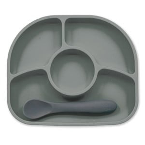 Assiette anti-dégât et cuillère en silic