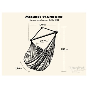 Hamac chaise azur xxl + support soledad