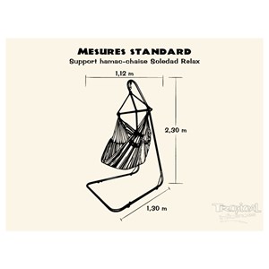 Hamac chaise azur xxl + support soledad