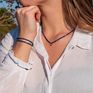 Parure lumia en pierres lapis-lazuli