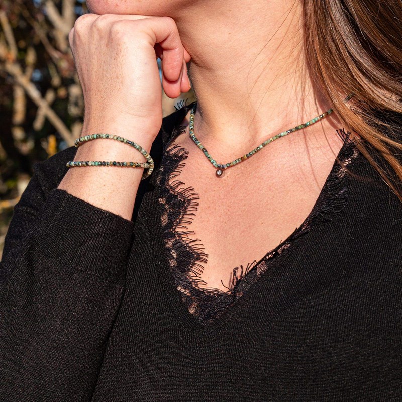 Parure lumia en pierres turquoise