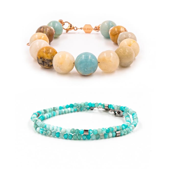 Collier Et Bracelet En Pierre D'Amazonite - Style Ethnique, Pierre Turquoise/lapis, Occasion
