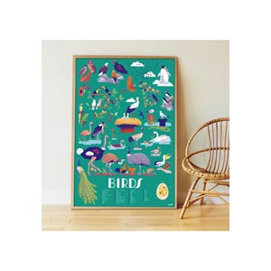 Poster découverte avec stickers oiseaux