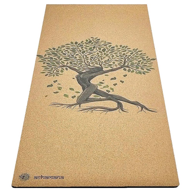 Tapis de yoga liege arbre de vie 5mm