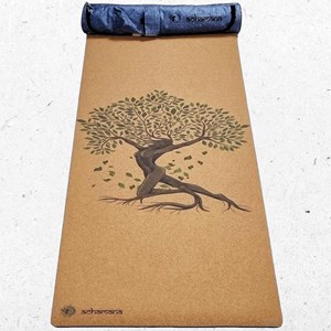 Tapis de yoga liege arbre de vie + sac