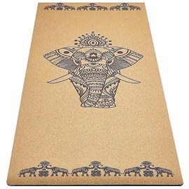 Tapis yoga liège éléphants 5mm