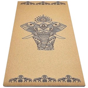 Tapis yoga liège éléphants 5mm