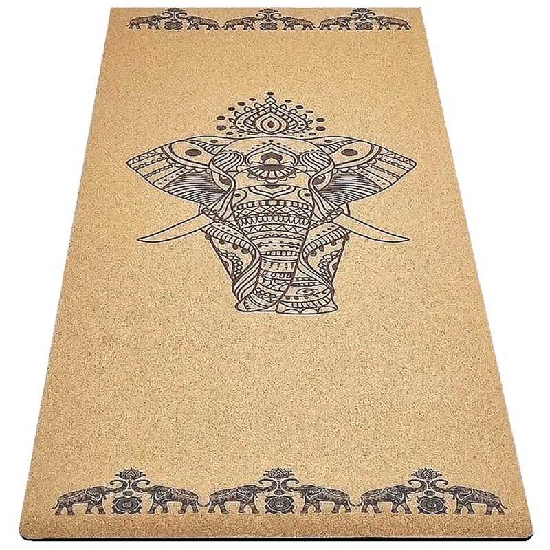 Tapis yoga liège éléphants 5mm