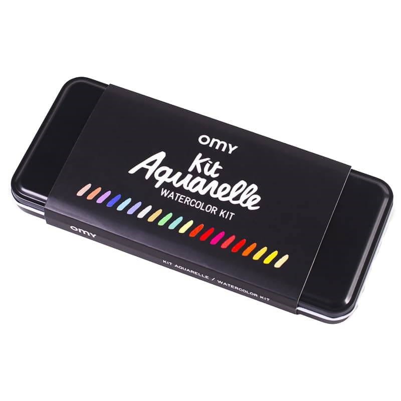 OMY - Kit aquarelle 24 couleurs + pinceau  om