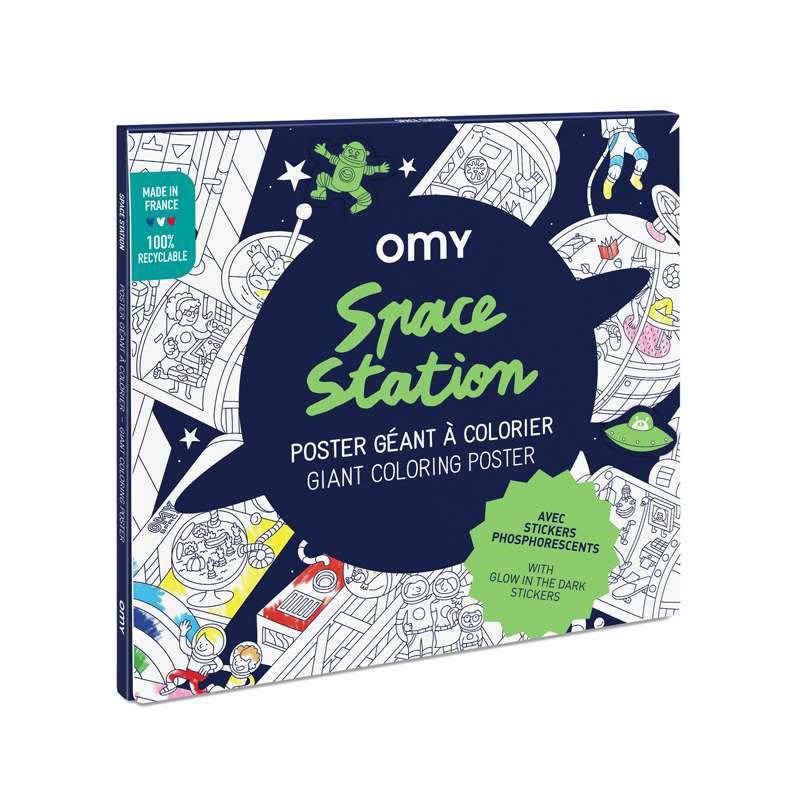 OMY - Poster à colorier space station et stick