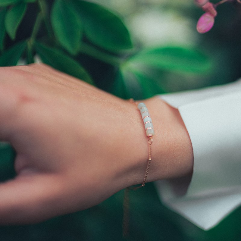 sloya - Bracelet piana en pierres amazonite