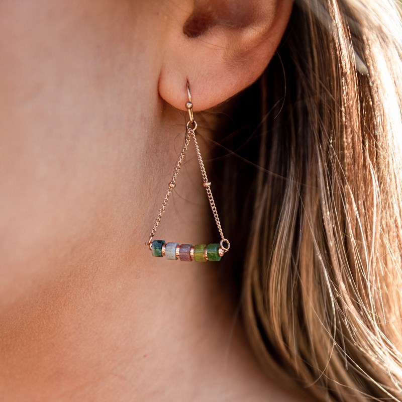 Boucles d'oreilles piana agate aquatique