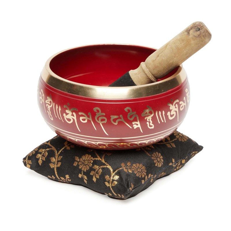 Karma Yoga Shop - Bol chantant rouge om mani padme hum