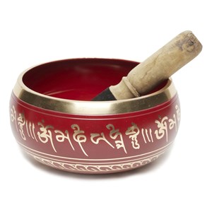 Bol chantant rouge om mani padme hum