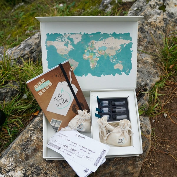 Boîte d'archives d'aventure, boîtes de Rangement de Souvenirs de Voyage en  Bois, Cadre de boîte d'ombre de Collection de Billets de Voyage