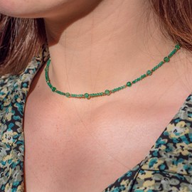 Collier paloma en pierres agate verte