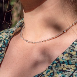 Collier paloma en pierres labradorite