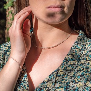 Collier paloma en pierres labradorite