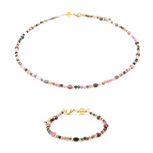Collier et bracelet pierres tourmaline