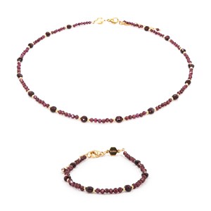 Collier et bracelet en pierres grenat