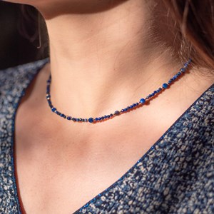Collier et bracelet pierres lapis-lazuli